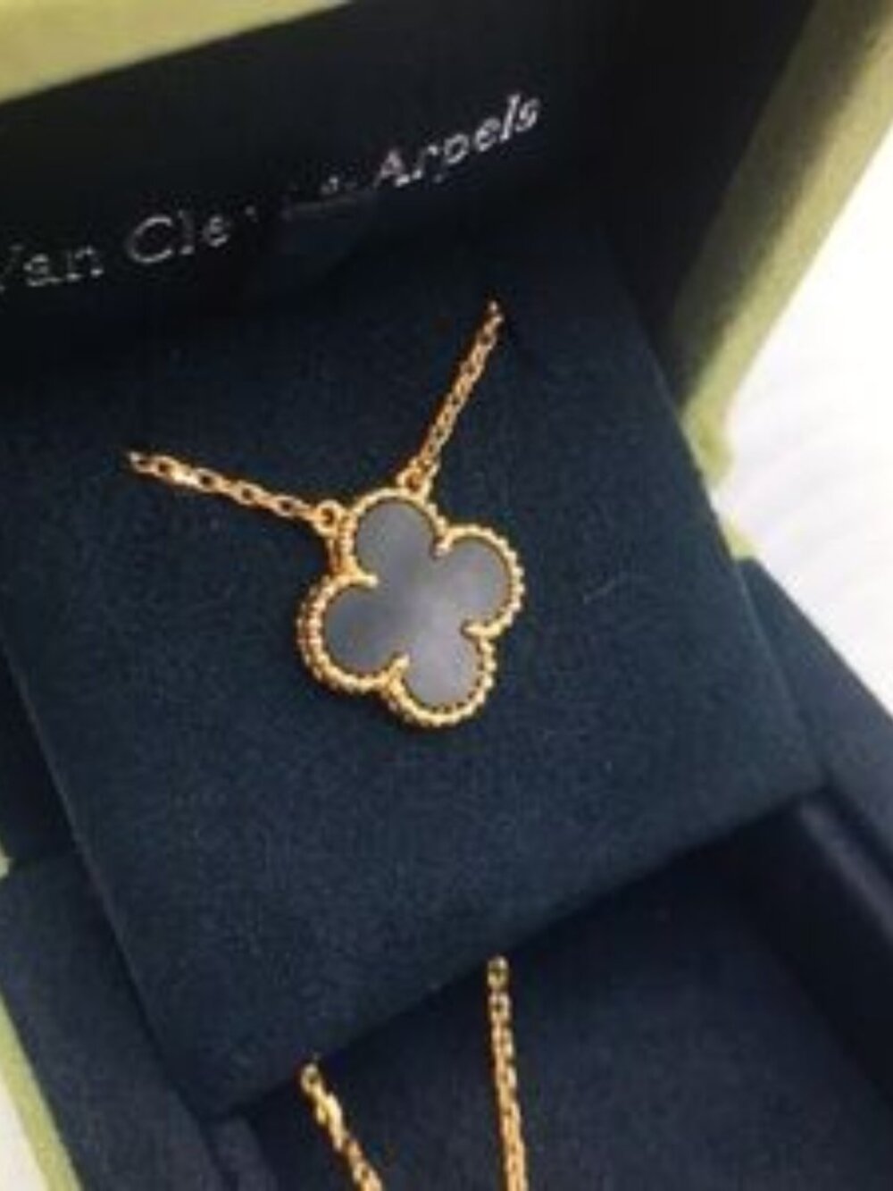 Van Cleef & Arpels 18K gold onyx necklace